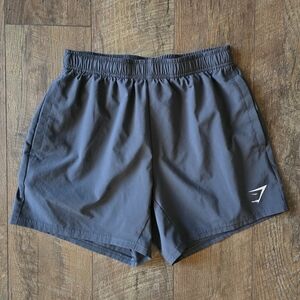 Gymshark Men's Gray Athletic Shorts With Drawstring And Pockets Size Small